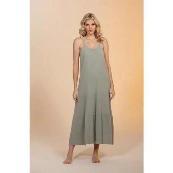 💕FRESH LAUNDRY💕 Gauze Flowy Dress ~ 100% Cotton Light Gray Small S NWOT - Picture 10 of 12